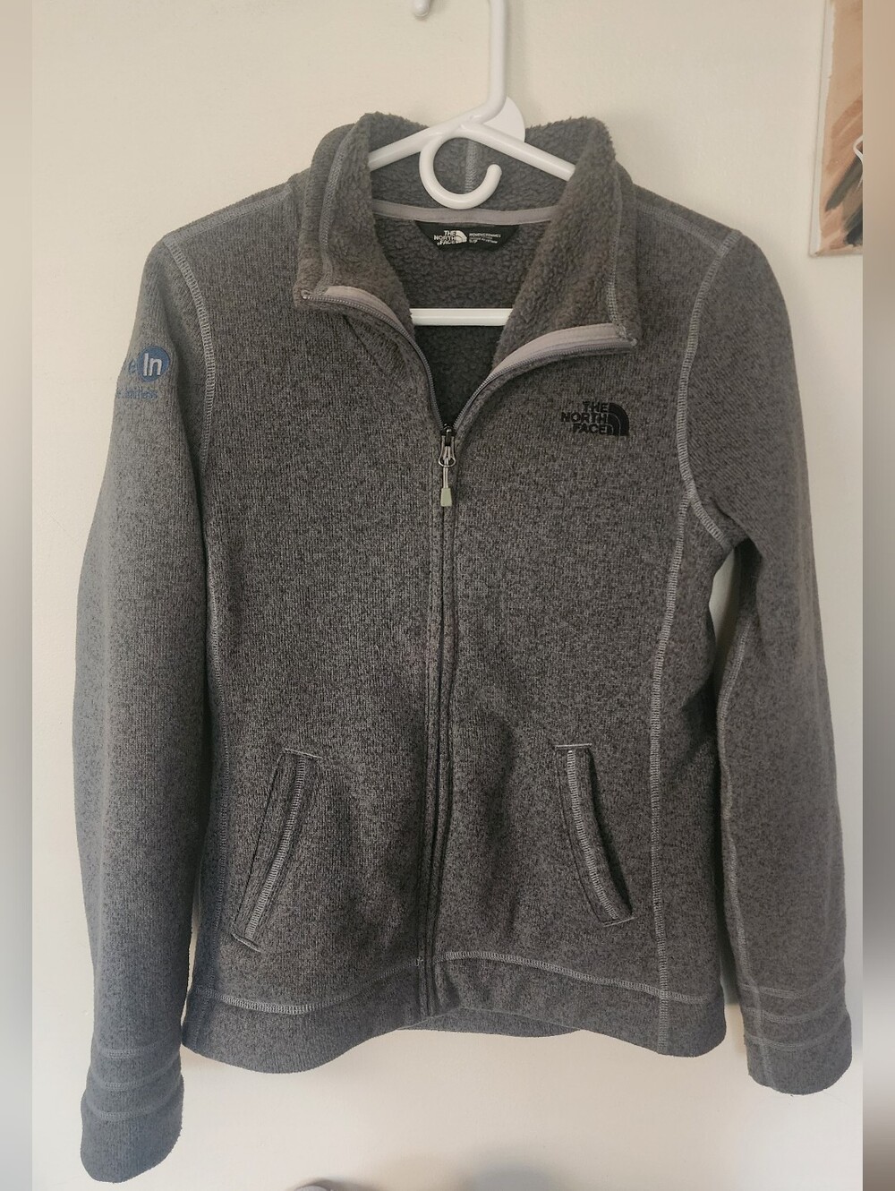 The North Face Gray Full-Zip Fleece Jacket Size Small Woman